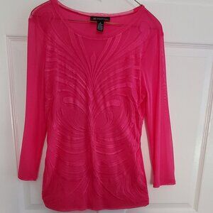 INC International Concepts Dress Blouse, Hot Pink, Size M,
